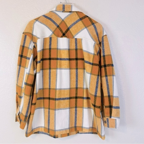 HFX Butterscotch Plaid Snap Front Shacket Shirt Jacket Size M - Picture 3 of 8